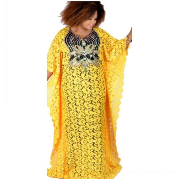 casual dresses bust 126cm length 141cm yellow lace super size african women's fashion loose beaded embroidery long dress, Black;gray
casual dresses bust 126cm length 141cm yellow lace super size african women's fashion loose beaded embroidery long dress, Black;gray