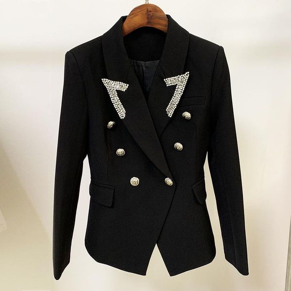 women's suits & blazers diamond black white blazer women jackets coat collar point beaded classic double breasted slim suit, White;black
women's suits & blazers diamond black white blazer women jackets coat collar point beaded classic double breasted slim suit, White;black