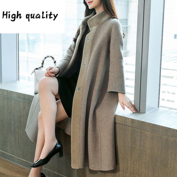 double wool side female alpaca long coat 2020 autumn winter jacket women korean woolen coats casaco feminino my1, Black
double wool side female alpaca long coat 2020 autumn winter jacket women korean woolen coats casaco feminino my1, Black