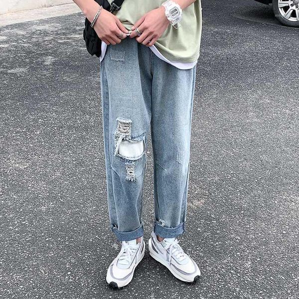 jeans for men style high street destoryed men ripped jeans pants hiphop streetwear casual clothing skinny fit1, Blue
jeans for men style high street destoryed men ripped jeans pants hiphop streetwear casual clothing skinny fit1, Blue