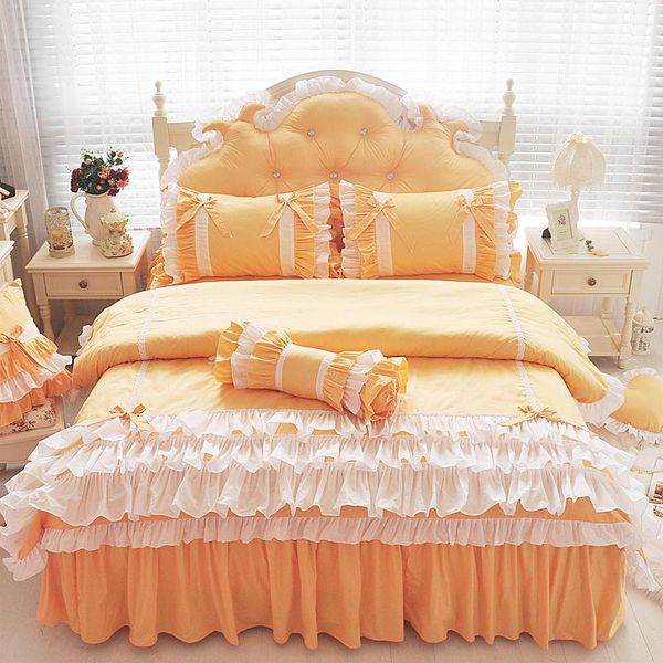 bedding sets 100% cotton korean princess set king size white ruffle bow duvet cover bed skirt textile pillowcases home bedroom
bedding sets 100% cotton korean princess set king size white ruffle bow duvet cover bed skirt textile pillowcases home bedroom
