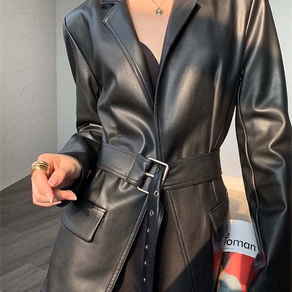 nerazzurri autumn light soft leather blazers women belt long sleeve new pu faux leather jacket women plus size fashion 5xl 201020, Black
nerazzurri autumn light soft leather blazers women belt long sleeve new pu faux leather jacket women plus size fashion 5xl 201020, Black