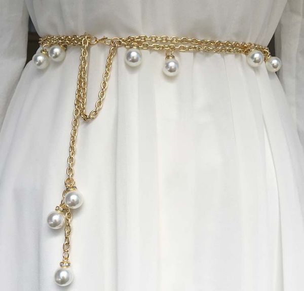 new fashion ins luxury diamond pearl pendant link chain metal belt for woman female girls students 110cm, Black;brown
new fashion ins luxury diamond pearl pendant link chain metal belt for woman female girls students 110cm, Black;brown
