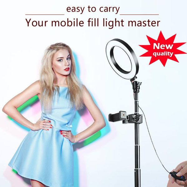 1.5m P Selfie Led Ring Light 16 20 26cm Lamp Dimmable Phone Holder With Tripod Stand For Youtube Video Studio 415#2