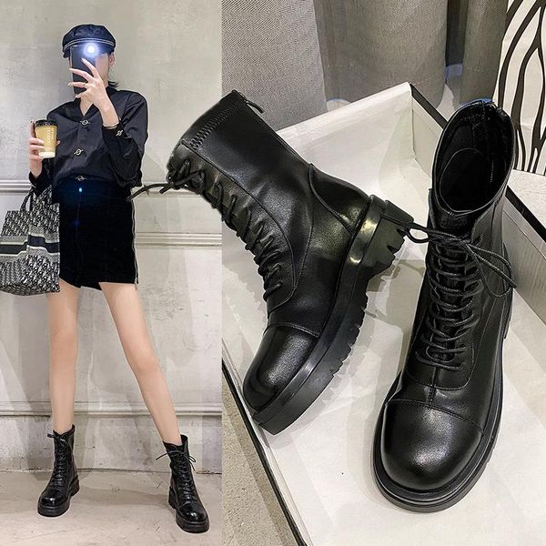 boots women's british wind 2021 autumn and winter lace-up cross-tied square heel women, Black
boots women's british wind 2021 autumn and winter lace-up cross-tied square heel women, Black