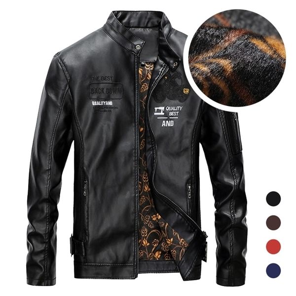 men trendy fashion embroidery jacket men's plus velvet warm bomber leather jacket male vintage slim pu motorcycle outwear 201222, Black
men trendy fashion embroidery jacket men's plus velvet warm bomber leather jacket male vintage slim pu motorcycle outwear 201222, Black