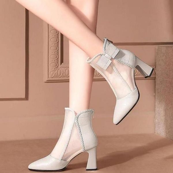 boots sandals women 2021 spring bow white mesh gauze high heels thick heel pointed women's shoes, Black
boots sandals women 2021 spring bow white mesh gauze high heels thick heel pointed women's shoes, Black
