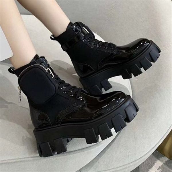 designer womens platform boots rois leather and nylon boots military-inspired combat boot adorned with a detachable ankle pouch, Black
designer womens platform boots rois leather and nylon boots military-inspired combat boot adorned with a detachable ankle pouch, Black