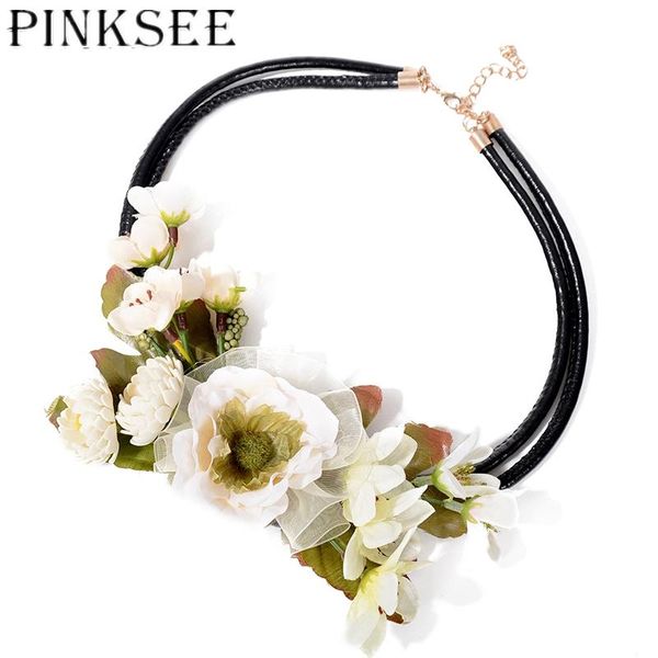 pendant necklaces pinksee delicate temperament lily chrysanthemum choker for women girls wedding bohemia fabric floral leather clavicle chai, Silver
pendant necklaces pinksee delicate temperament lily chrysanthemum choker for women girls wedding bohemia fabric floral leather clavicle chai, Silver