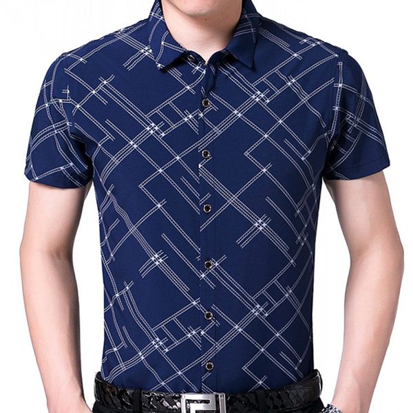summer short sleeve shirt men casual plaid shirts camisa dark color clothes slim fit social kg-17, White;black
summer short sleeve shirt men casual plaid shirts camisa dark color clothes slim fit social kg-17, White;black