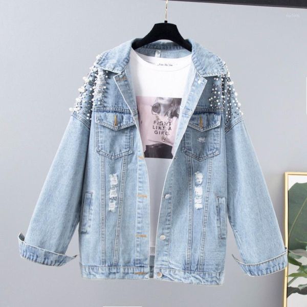 2020 spring and autumn new fashion plus size casual wash abrasion loose female jacket vintage pearl beaded women denim jacket1, Black;brown
2020 spring and autumn new fashion plus size casual wash abrasion loose female jacket vintage pearl beaded women denim jacket1, Black;brown
