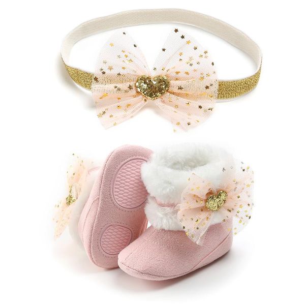 autumn and winter baby cotton shoes, high tube cotton shoes, warm baby hairband, 2-piece set
autumn and winter baby cotton shoes, high tube cotton shoes, warm baby hairband, 2-piece set