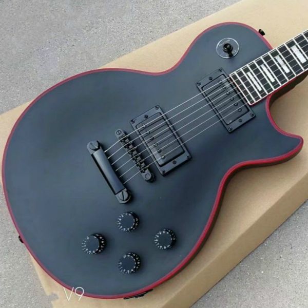 2021 new gylp-3023 black color lp custom electric guitar, solid body with red binding, pearl inlay ebony fretboard, 6 strings,
2021 new gylp-3023 black color lp custom electric guitar, solid body with red binding, pearl inlay ebony fretboard, 6 strings,