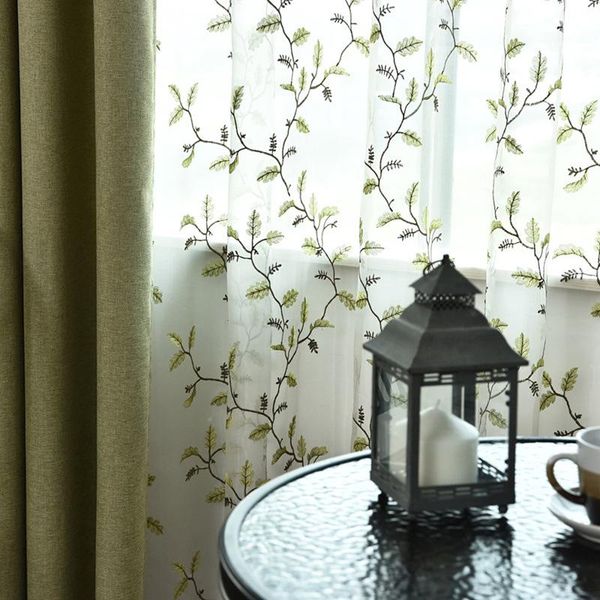 american-style country plain green leaf embroidered window screen bedroom living room window screen
american-style country plain green leaf embroidered window screen bedroom living room window screen