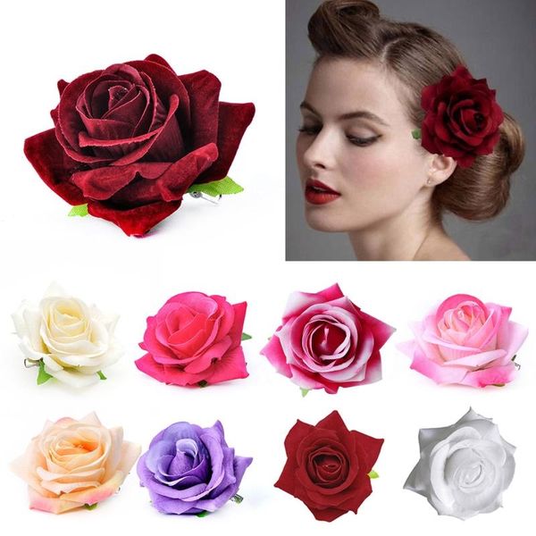 women velvet cloth rose hair clip simulation artificial flower corsage brooch pin wedding party flamenco dancer hair accessories
women velvet cloth rose hair clip simulation artificial flower corsage brooch pin wedding party flamenco dancer hair accessories