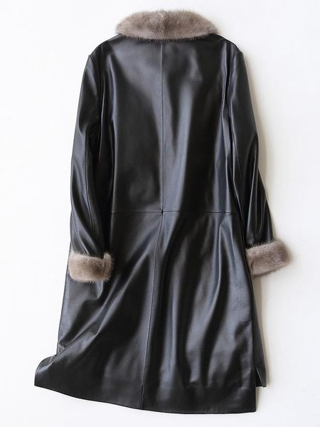 leather winter jacket genuine women collar sheepskin coat korean vintage women's down jackets g2852 my2022, Black
leather winter jacket genuine women collar sheepskin coat korean vintage women's down jackets g2852 my2022, Black