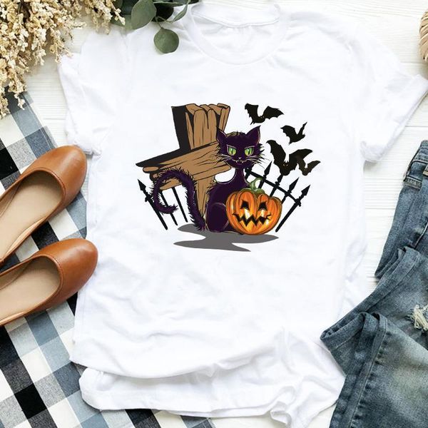 women lady cartoon pumpkin cat witch thanksgiving halloween print tshirt female t tee womens shirt clothes graphic t-shirt, White
women lady cartoon pumpkin cat witch thanksgiving halloween print tshirt female t tee womens shirt clothes graphic t-shirt, White