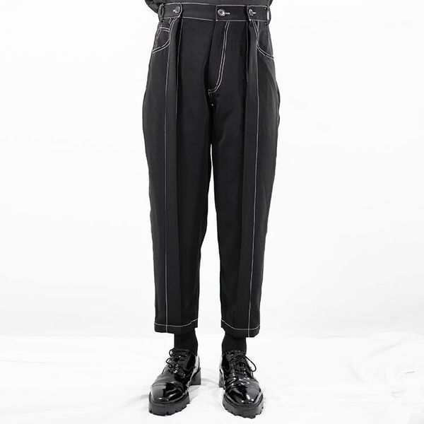 men's pants 2021 men's clothing bigbang hair stylist fashion irregular white line straight casual catwalk singer costumes 27-441, Black
men's pants 2021 men's clothing bigbang hair stylist fashion irregular white line straight casual catwalk singer costumes 27-441, Black
