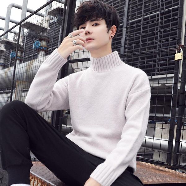 semi-turtle neck men's 2020 knitwear winter new korean loose plaid men's sweater handsome fashion joker top, White;black
semi-turtle neck men's 2020 knitwear winter new korean loose plaid men's sweater handsome fashion joker top, White;black