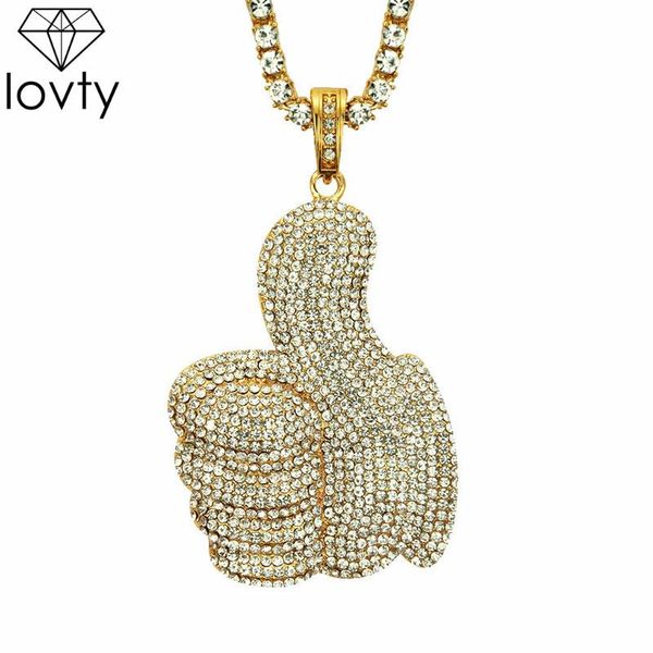 pendant necklaces lovty hip hop men with tennis chain rhinestone big thumb up sign bling necklace punk jewelry for women, Silver
pendant necklaces lovty hip hop men with tennis chain rhinestone big thumb up sign bling necklace punk jewelry for women, Silver