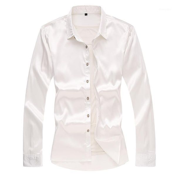 men's casual shirts 8colors artificial silk shirt men fashion 2021 solid long sleeve plus size regular fit for 7xl-m1, White;black
men's casual shirts 8colors artificial silk shirt men fashion 2021 solid long sleeve plus size regular fit for 7xl-m1, White;black