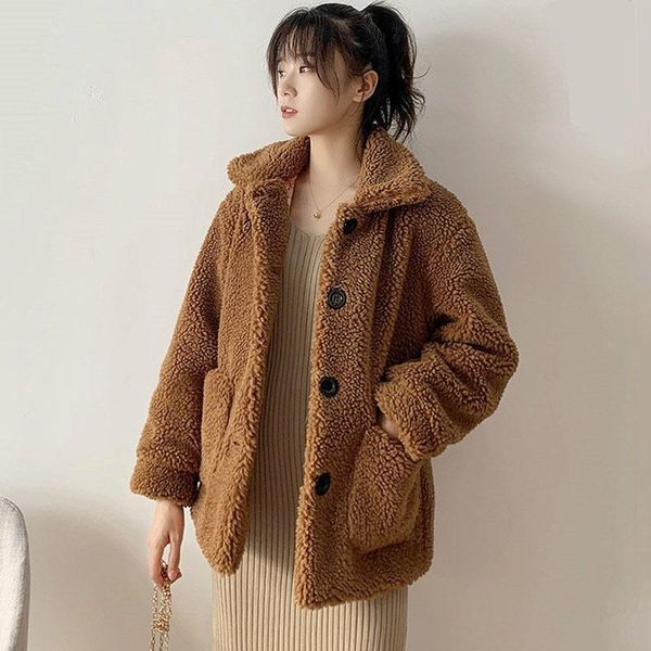 women's fur & faux unua amo teddy jacket women short warm fluff outwear 2021 korean style winter lambswool coat female yy095a, Black
women's fur & faux unua amo teddy jacket women short warm fluff outwear 2021 korean style winter lambswool coat female yy095a, Black