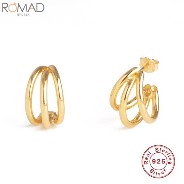 romad 925 sterling silver stud earrings for women three claw torsion bar earring cartilage earings luxury s925 jewelry pendiente, Golden;silver
romad 925 sterling silver stud earrings for women three claw torsion bar earring cartilage earings luxury s925 jewelry pendiente, Golden;silver
