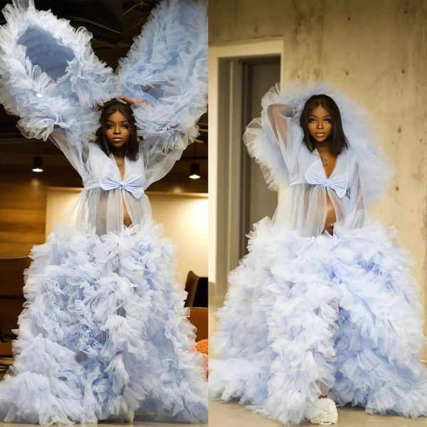 light blue maternity gown tulle floor length v neck dresses for p shoot pregant women party prom gowns, Black
light blue maternity gown tulle floor length v neck dresses for p shoot pregant women party prom gowns, Black