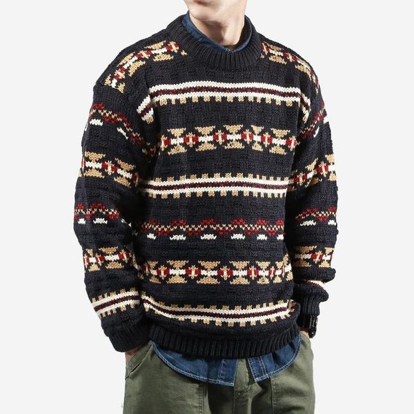 men's sweaters winter o-neck japanese pullover christmas men korean loose stripe all-match couple vintage sweater harajuku man, White;black
men's sweaters winter o-neck japanese pullover christmas men korean loose stripe all-match couple vintage sweater harajuku man, White;black