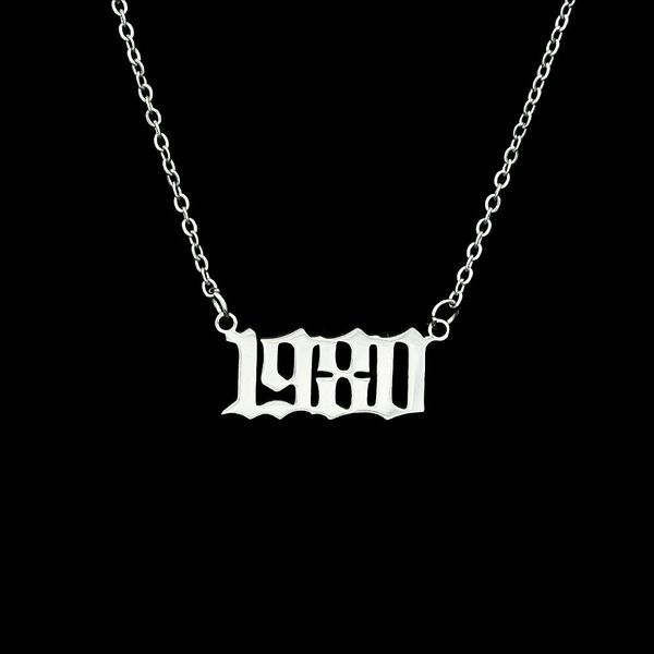 30pcs letter birth year 1980-1989 necklace stainless steel old english number pendant charm chain minimalist jewelry for women birthday grad, Silver
30pcs letter birth year 1980-1989 necklace stainless steel old english number pendant charm chain minimalist jewelry for women birthday grad, Silver
