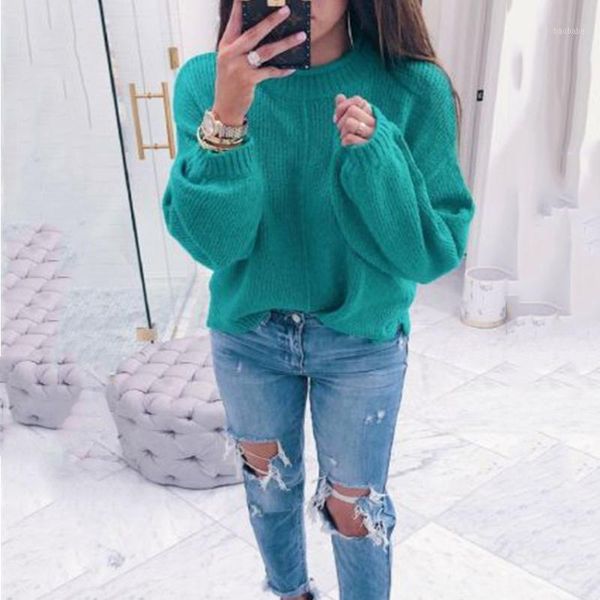 autumn and winter knitted o-neck sweater solid color women's lantern sleeve sweater loose casual ladies all-match blouse1, White;black
autumn and winter knitted o-neck sweater solid color women's lantern sleeve sweater loose casual ladies all-match blouse1, White;black
