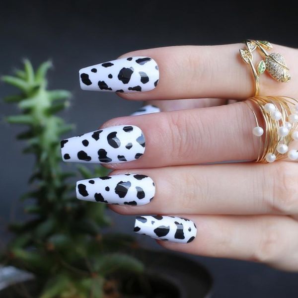 false nails cow print fake medium coffin nail acrylic uv design gel black spots white art ballet, Red;gold
false nails cow print fake medium coffin nail acrylic uv design gel black spots white art ballet, Red;gold