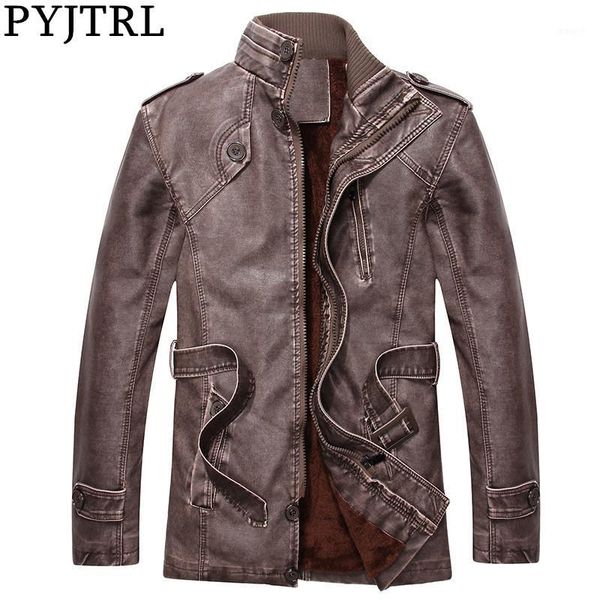 pyjtrl men's autumn winter thick leather fleece lining coat fasjion casual slim washed pu leather windbreaker thickened jacket1, Black
pyjtrl men's autumn winter thick leather fleece lining coat fasjion casual slim washed pu leather windbreaker thickened jacket1, Black