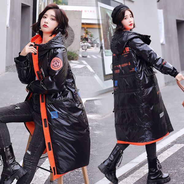 2020 new winter women's coat women long warm parka bright fabric fashion jacket hooded large sizes female clothing, Black
2020 new winter women's coat women long warm parka bright fabric fashion jacket hooded large sizes female clothing, Black