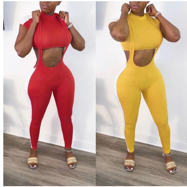 women's tracksuits 2021 women knit patchwork two piece set short sleeve t-shirts crop + jumpsuit 2pcs outfit solid ladies tracksuit clo, Gray
women's tracksuits 2021 women knit patchwork two piece set short sleeve t-shirts crop + jumpsuit 2pcs outfit solid ladies tracksuit clo, Gray