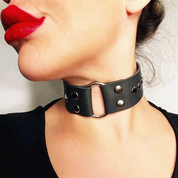 harajuku pu leather collar black adjustable bondage neck collar with o-shape steel ring belt punk chokers, Golden;silver
harajuku pu leather collar black adjustable bondage neck collar with o-shape steel ring belt punk chokers, Golden;silver