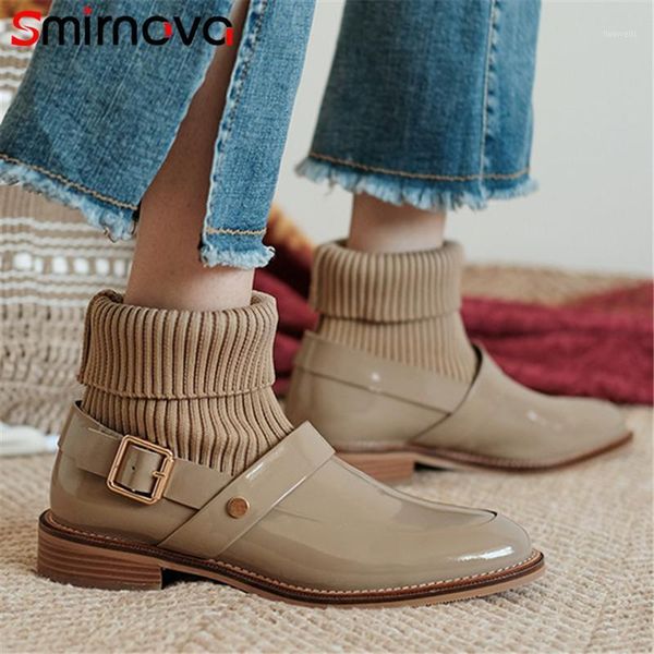 boots smirnova quality patent leather stretch women low heel casual shoes metal decoration buckle comfortable woman ankle boots1, Black
boots smirnova quality patent leather stretch women low heel casual shoes metal decoration buckle comfortable woman ankle boots1, Black