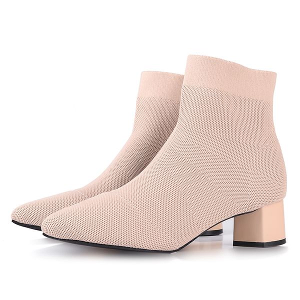 black beige women knit elastic socks boots shoes elegant pointed toe ankle boots women stretched fabric shoes chunky heel boots y200723
black beige women knit elastic socks boots shoes elegant pointed toe ankle boots women stretched fabric shoes chunky heel boots y200723
