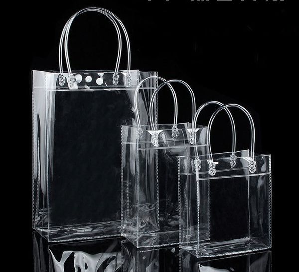 gift wrap 10pcs pvc plastic bags with handles wine packaging clear handbag party favors bag fashion pp button
gift wrap 10pcs pvc plastic bags with handles wine packaging clear handbag party favors bag fashion pp button