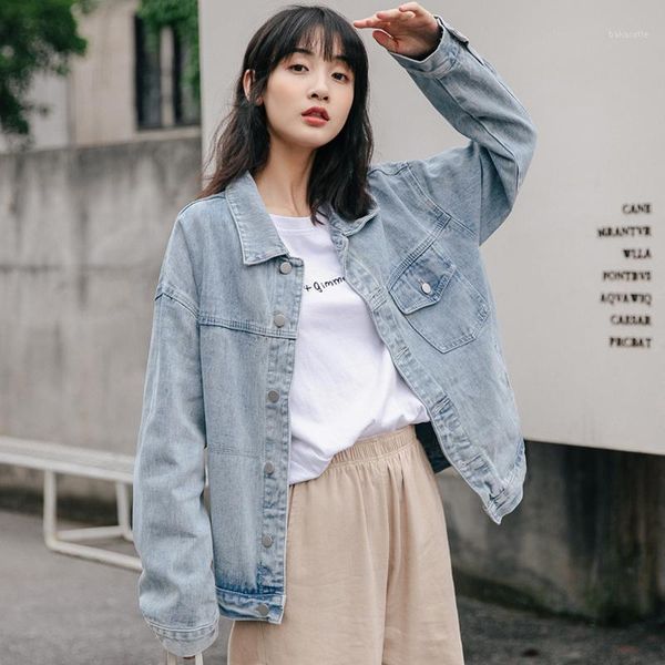 2020 spring female blue denim jacket female fashion slim loose short lapel jacket denim high-quality women's jackets lr1411, Black;brown
2020 spring female blue denim jacket female fashion slim loose short lapel jacket denim high-quality women's jackets lr1411, Black;brown