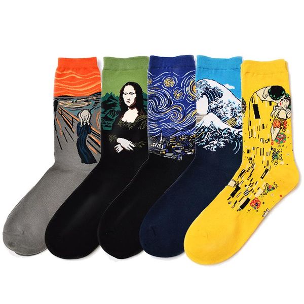 5 pairs/lot starry night winter retro women personality art van gogh mural world famous painting male sock oil funny happy socks wmtfww, Black
5 pairs/lot starry night winter retro women personality art van gogh mural world famous painting male sock oil funny happy socks wmtfww, Black