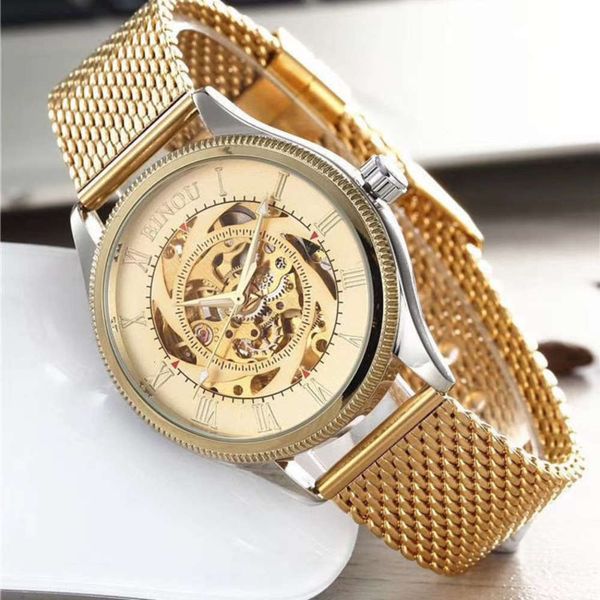 automatic mechanical watch men's watch hollow waterproof net strap, Slivery;brown
automatic mechanical watch men's watch hollow waterproof net strap, Slivery;brown