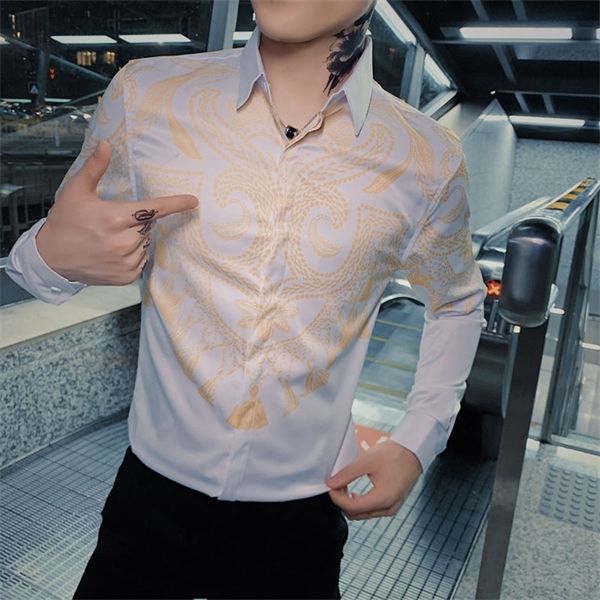 luxury print gold men casual slim fit long sleeve male dress club party vintage tuxedo shirt camisa social masculina c1212, White;black
luxury print gold men casual slim fit long sleeve male dress club party vintage tuxedo shirt camisa social masculina c1212, White;black