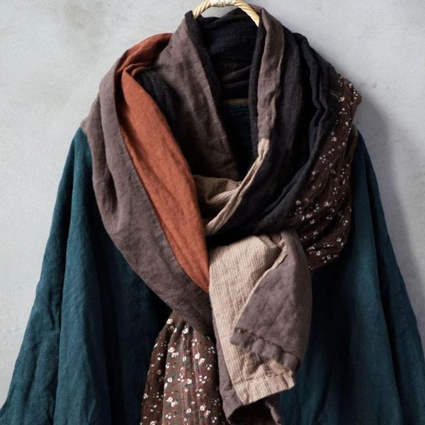 scarves fairynatural female 2021 autumn winter vintage patchwork scarfs cotton linen ladies warm long scarf, Blue;gray
scarves fairynatural female 2021 autumn winter vintage patchwork scarfs cotton linen ladies warm long scarf, Blue;gray