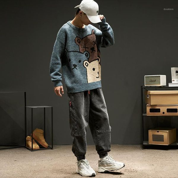 cartoon bear sweater men winter men clothing fashion long sleeve knitted pullover sweater oversized 2021 new cotton coat1, White;black
cartoon bear sweater men winter men clothing fashion long sleeve knitted pullover sweater oversized 2021 new cotton coat1, White;black