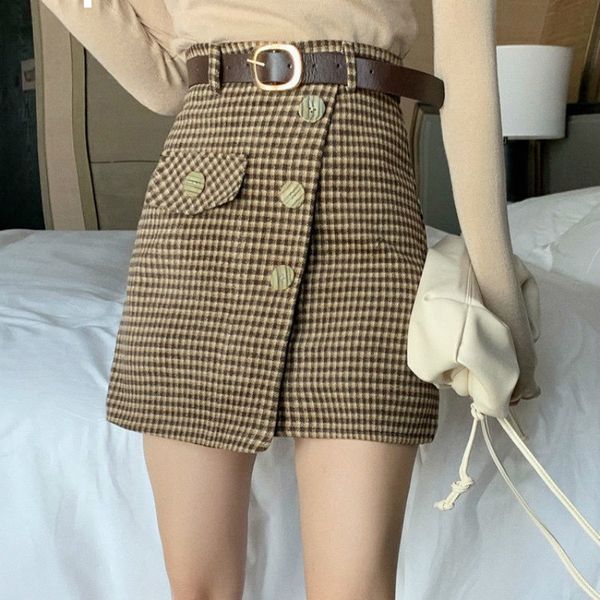 2021 new autumn woman plaid wool thin female skirt a tall bag step short y395 dlbn, Black
2021 new autumn woman plaid wool thin female skirt a tall bag step short y395 dlbn, Black