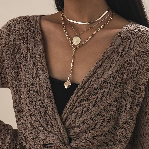 pendant necklaces geometric portrait coin heart tassel metal light weight chain collar fashion choker for women jewelry vintage, Silver
pendant necklaces geometric portrait coin heart tassel metal light weight chain collar fashion choker for women jewelry vintage, Silver