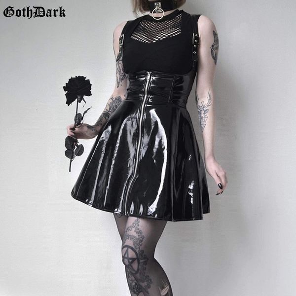 goth dark solid leather vintage skirts zipper pleated slim gothic skirt lady trendy high waist black short skirt female summer t200324
goth dark solid leather vintage skirts zipper pleated slim gothic skirt lady trendy high waist black short skirt female summer t200324