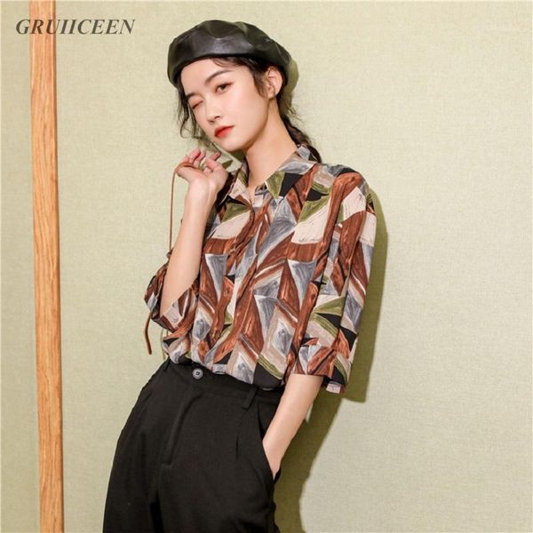 gruiiceen 2020 new vintage loose korean spring summer women blouse print lazy style nine quarter female gy200011, White
gruiiceen 2020 new vintage loose korean spring summer women blouse print lazy style nine quarter female gy200011, White