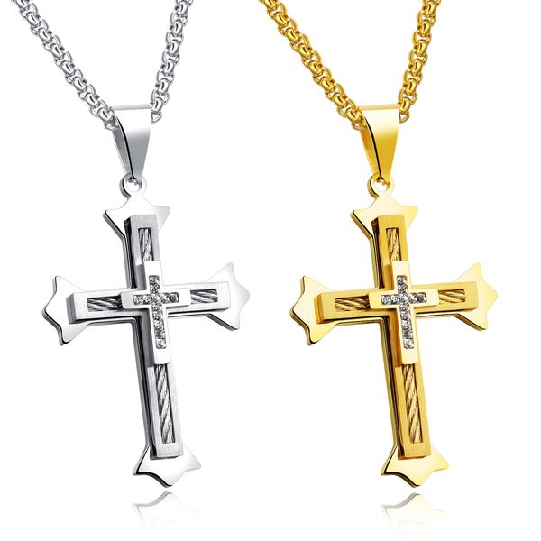 fashion new men cross titanium stainless steel pendant necklace silver gold color anniversary valentine's birthday christmas gift gx124
fashion new men cross titanium stainless steel pendant necklace silver gold color anniversary valentine's birthday christmas gift gx124